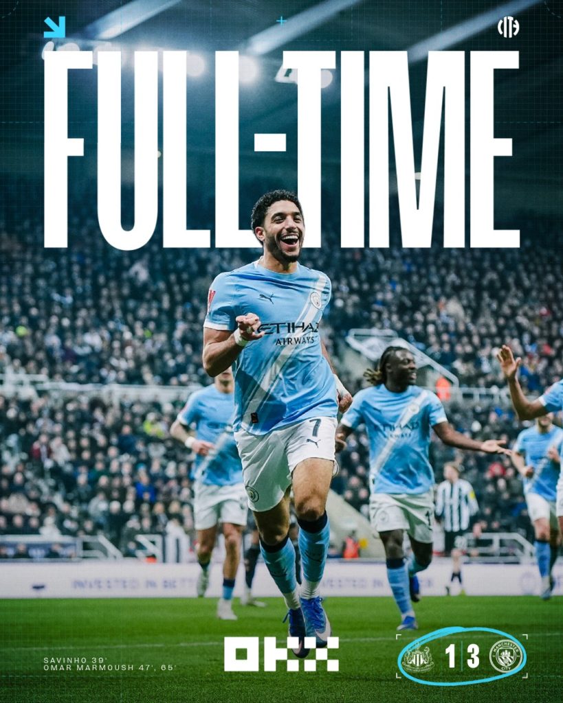 Manchester City Beat Newcastle 3–1 at St James’ Park to Continue Strong Run - Photo Credit : Manchester City, X