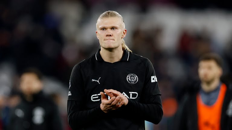 Manchester City's Erling Haaland looks dejected after Manchester city vs Westham 1:1 draw - Photo Credit : Manchester City, X