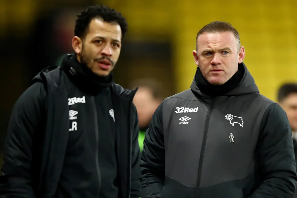 Rosenior previously working as an assistant to Wayne Rooney at Derby County between January 2021 and June 2022 - Photo Credit : The Sun