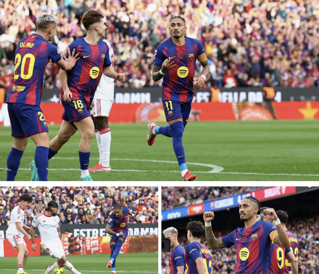 Great finish from Raphinha to give Barcelona a 4-1 lead. - Photo Credit : Reuters