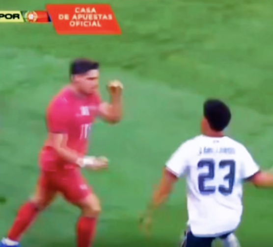 Pedro Neto, against Mexico, seen trying to throw punches - Photo Credit : Chukwuma Henry, Facebook