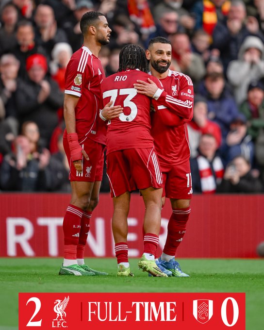 Liverpool 2-0 fullham. (photo credit: liverpool via x)