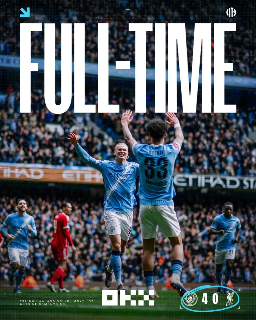 Manchester City Defeat Liverpool 4-0 in 2026 FA Cup Quater Finals - Photo Credit : Manchester City, X
