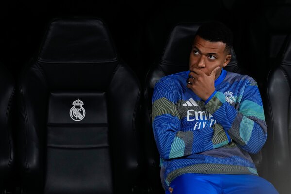 Kylian Mbappé an unused substitute in Real Madrid's loss to Manchester City in the Champions League - Photo Credit : AP News