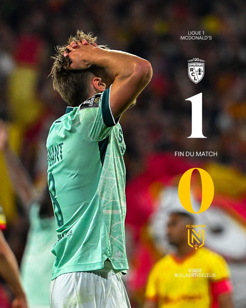 Nantes suffered a narrow 1–0 away defeat in their final push for survival against Fin Du Match - Photo Credit : FC Nantes, X