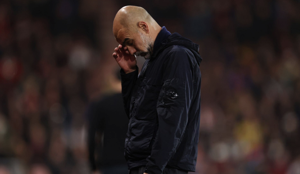 Pep Guardiola emotional : Photo Credit : Fabrizio Romano, X