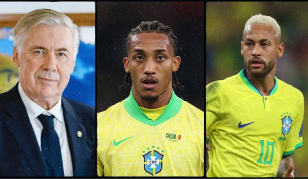 Carlo Ancelotti João Pedro and Neymar Junior - Photo Credit : Softfootball Media
