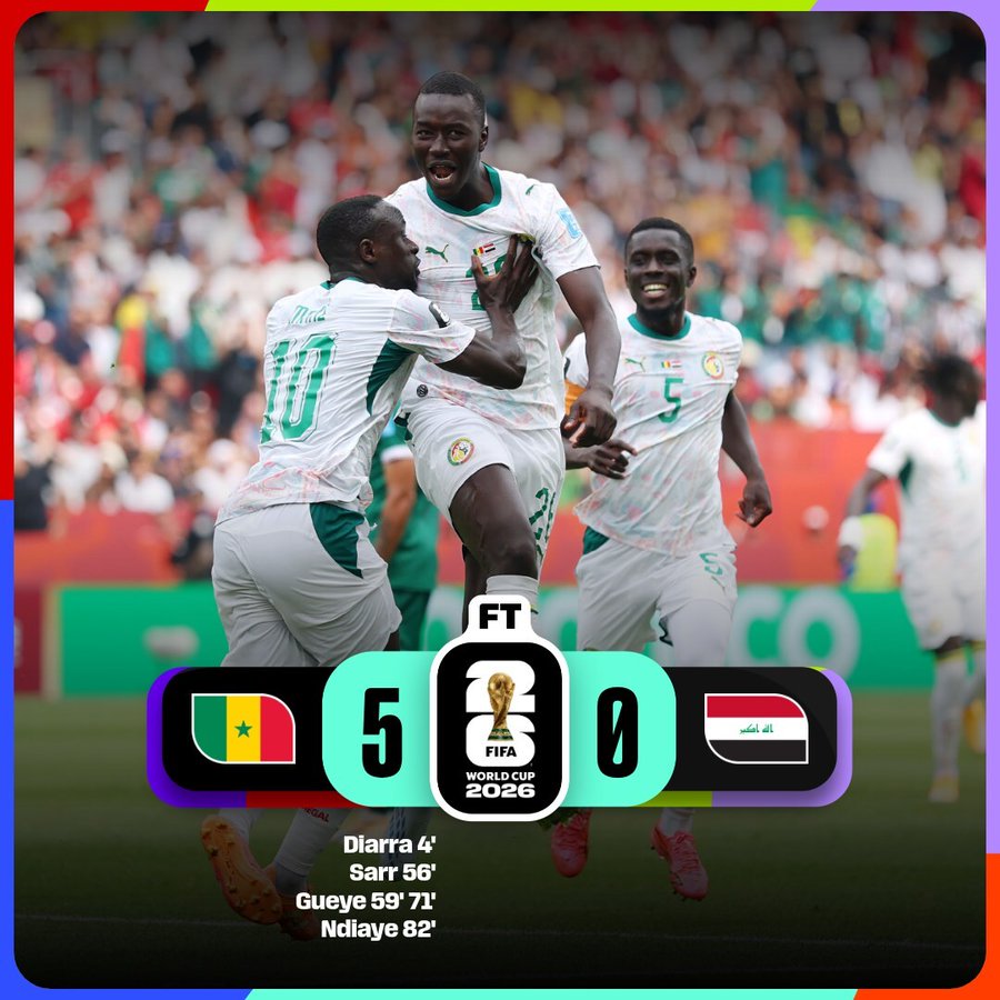 Senegal secure their first win of FIFAWorldCup 2026- Photo credit: FIFA media