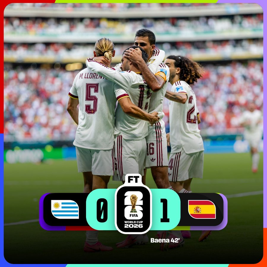 Spain beat Uruguay 1-0 to advance to the knockout stage of the 2026 World Cup- Photo credit: FIFA media