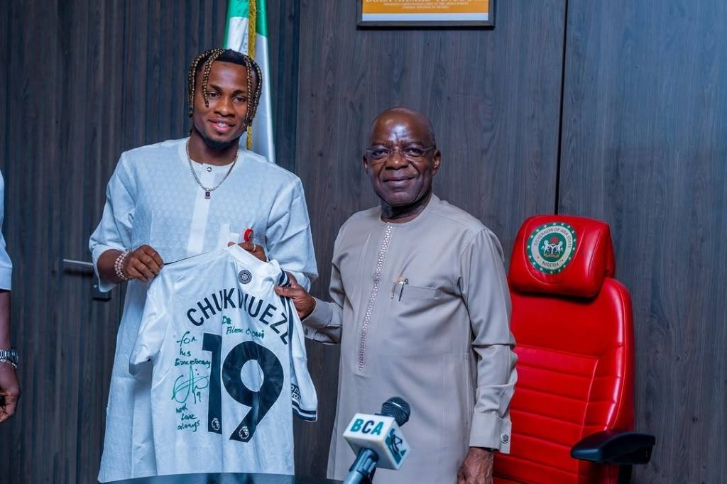 Samuel Chukwueze Visits Governor Alex Otti, Praises Progress in Abia After Mother’s Burial - Photo Credit : Softfootball Media