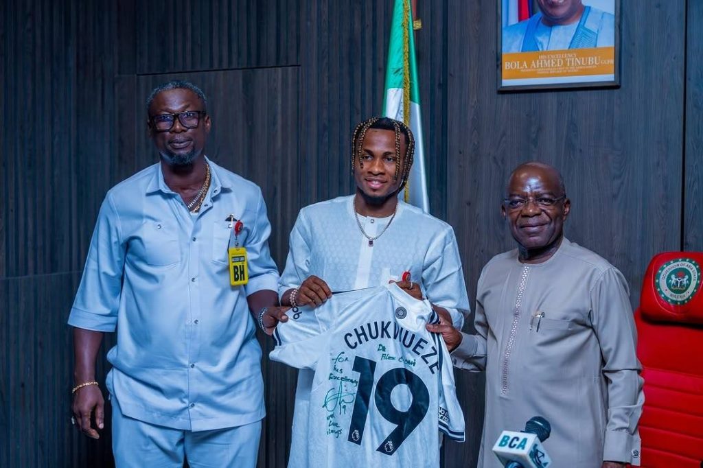 Samuel Chukwueze Visits Governor Alex Otti, Praises Progress in Abia After Mother’s Burial - Photo Credit : Softfootball Media