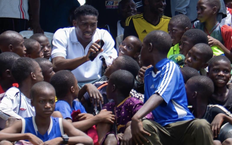Super Eagles striker Taiwo Awoniyi is enjoying his holiday in Nigeria, spending time in Ilorin, Kwara State - Photo Credit : Softfootball Media