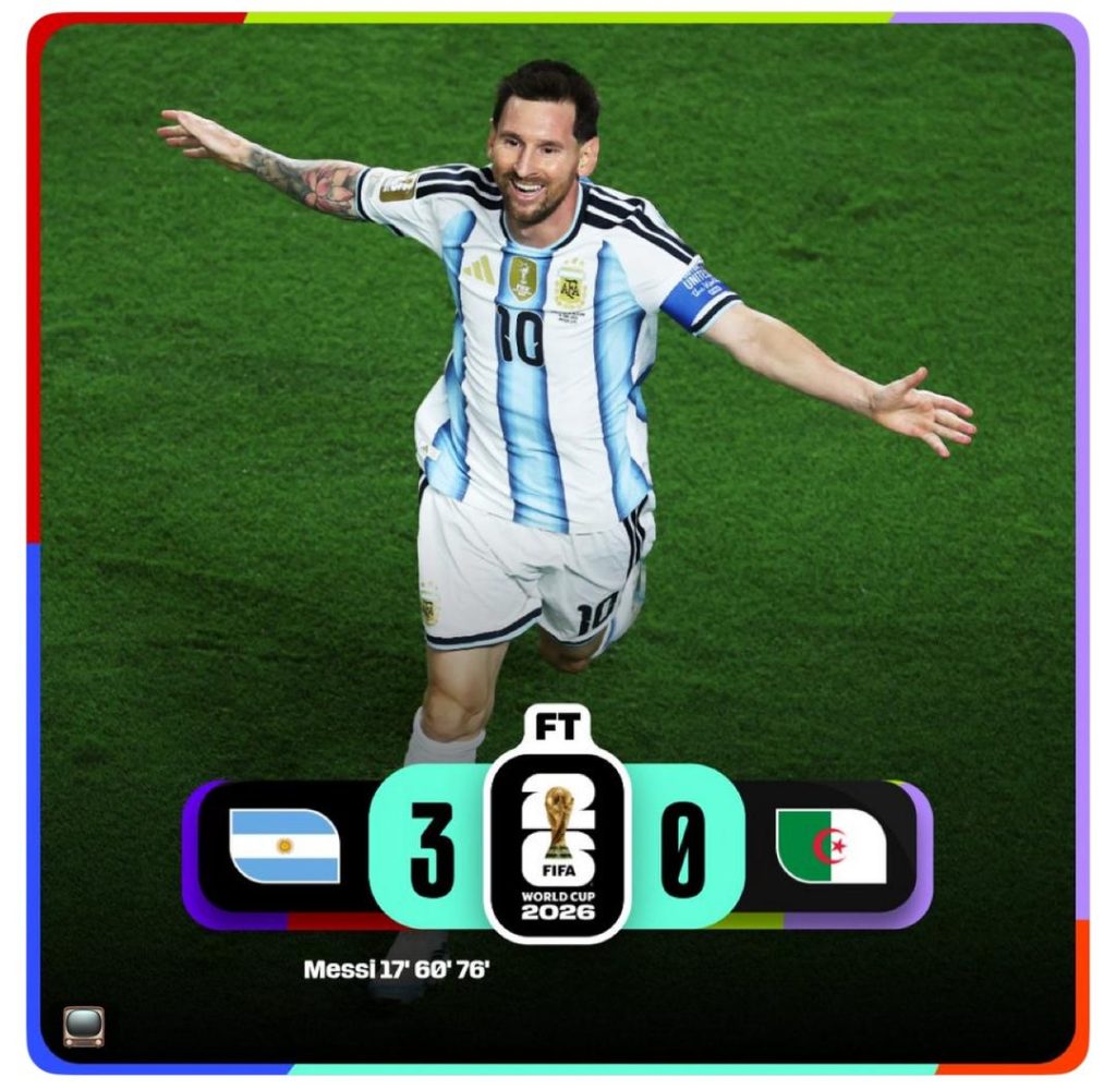 Argentina beat Algeria 3-0- Photo credit: FIFA media