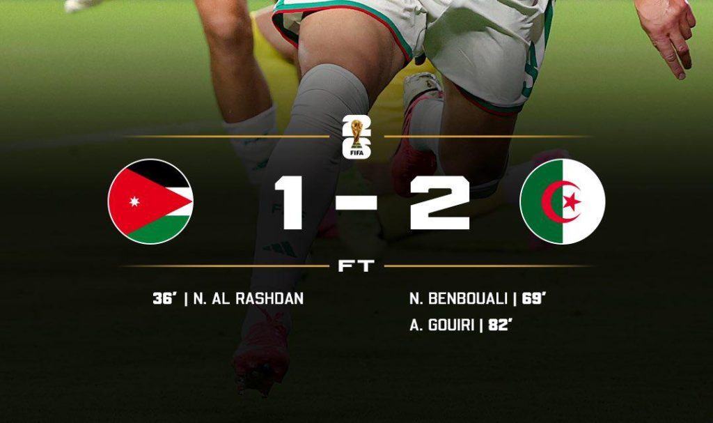 Algeria beat Jordan 2-1 (Photo credit: Softfootball media)