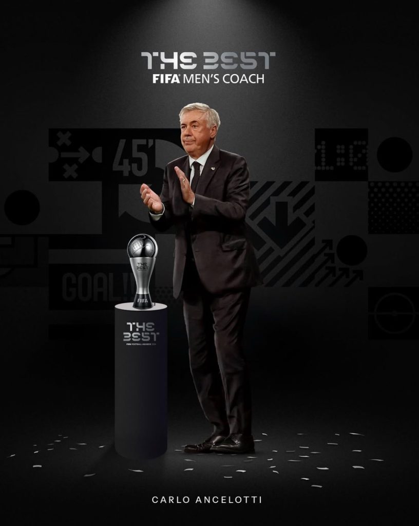 CARLO ANCELOTTI, THE BEST COACH OF THE YEAR.