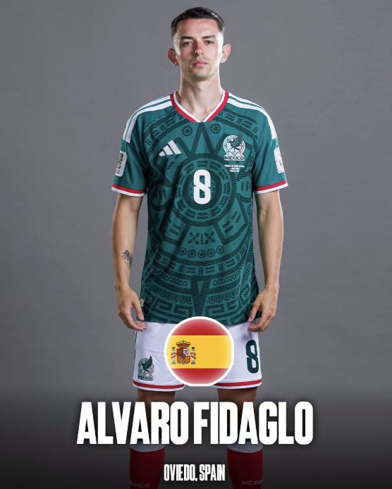 Álvaro Fidalgo born in spain played for the Mexico national football team in the 2026 World Cup - Photo Credit : Softfootball Media