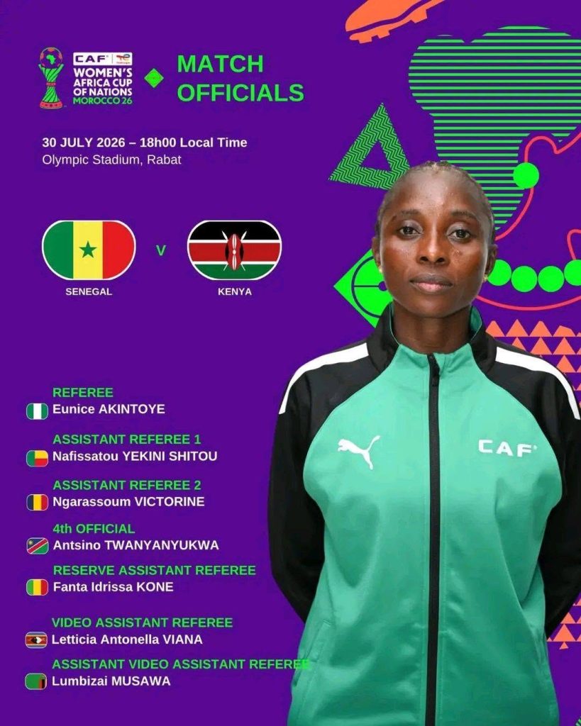 Eunice Akintoye Set to Officiate Senegal vs Kenya at the 2026 WAFCON - Photo Credit : CAF Women, Facebook