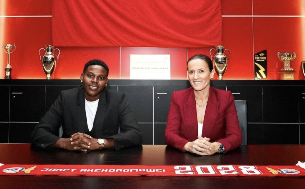 Falconets Striker Janet Akekoromowei Signs for Benfica Until 2028 - Photo Credit : Benfica Women, X