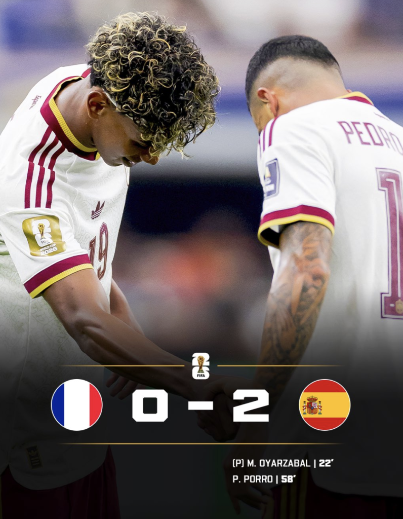 France Collapse as Spain Advance to 2026 World Cup Final - Photo Credit : Softfootball Media