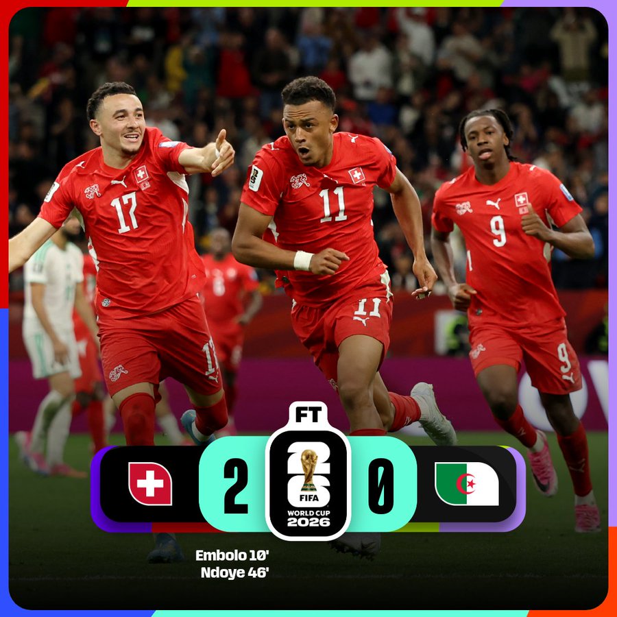 Switzerland beat Algeria and fly to World Cup Round of 16- Photo credit: FIFA media