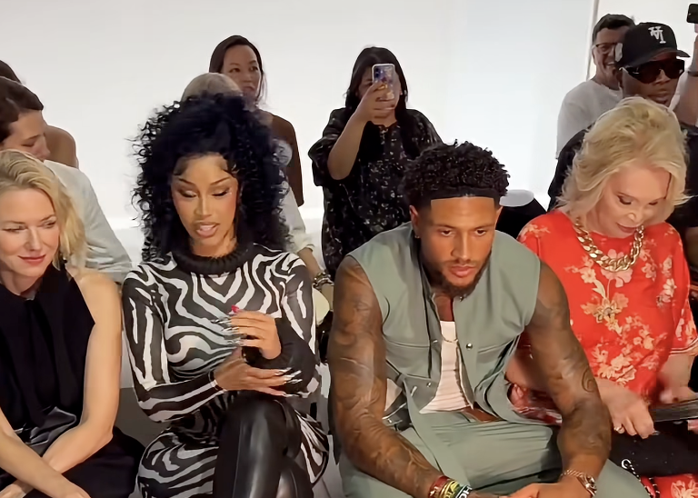 Maduka Okoye Spotted Sitting Beside Cardi B at Paris Fashion Week Haute Couture Show - Photo Credit : Julie Sports, Facebook