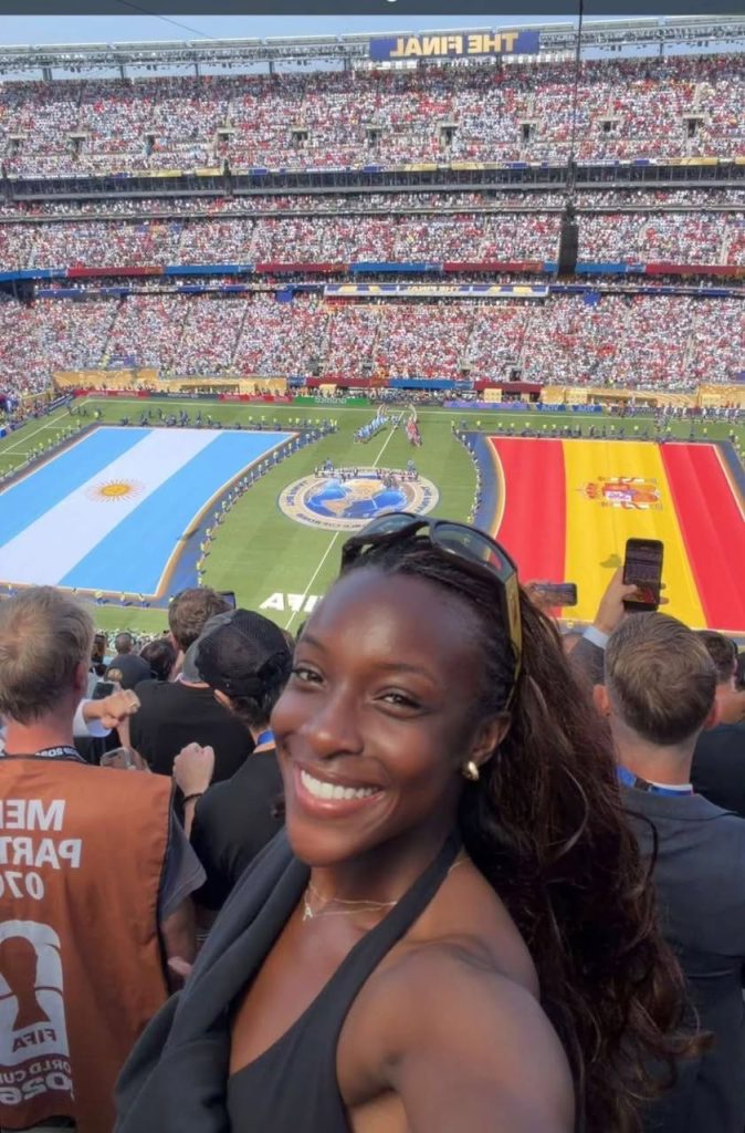 Michelle Alozie Spotted at 2026 World Cup Final Before Departing for WAFCON Duty - Photo  Credit : Michelle Alozie , Instagram