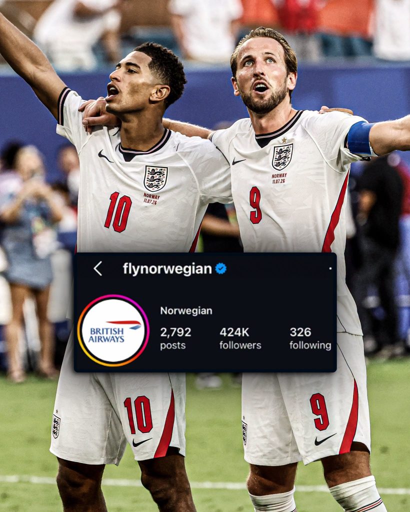 Norwegian Airlines Change Instagram Profile Picture After Losing World Cup Bet to British Airways - Photo Credit : Norwegian Airlines, Instagram