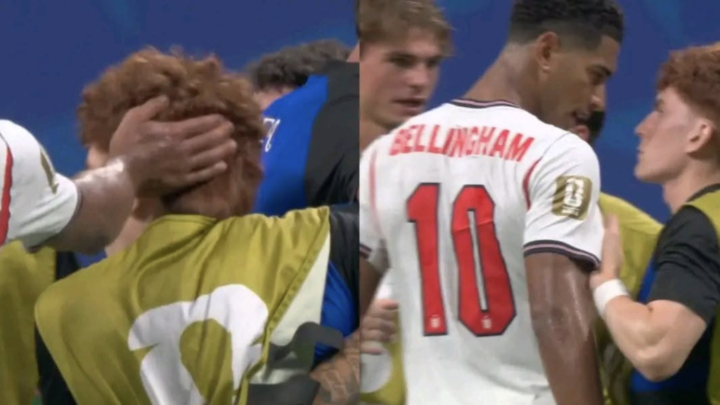 Jude Bellingham was seen slapping Valentin Barco on the back of his head after the final whistle. - Photo Credit : Fifa, X