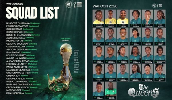 Super Falcons Head Coach Justine Madugu Names 25‑Player Squad for 2026 WAFCON in Morocco - Photo Credit : Softfootball Media