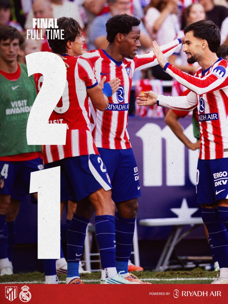 Atletico Madrid 2-1 Real Madrid- Photo credit: Atletico Madrid media