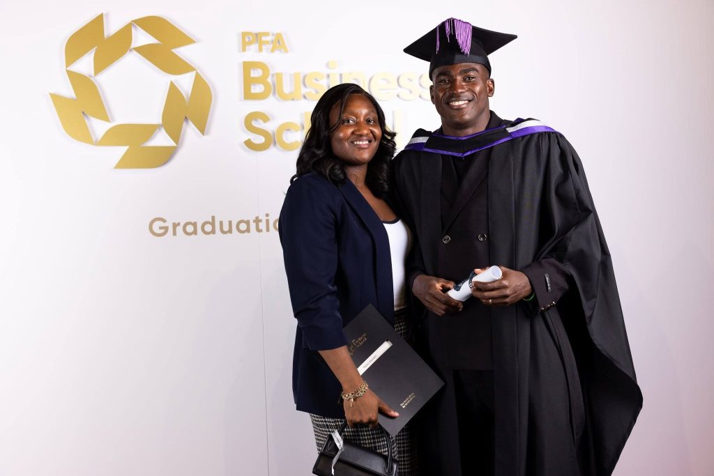 Taiwo Awoniyi Graduates From PFA Business School With Postgraduate Diploma - Photo Credit : Taiwo Awoniyi, X