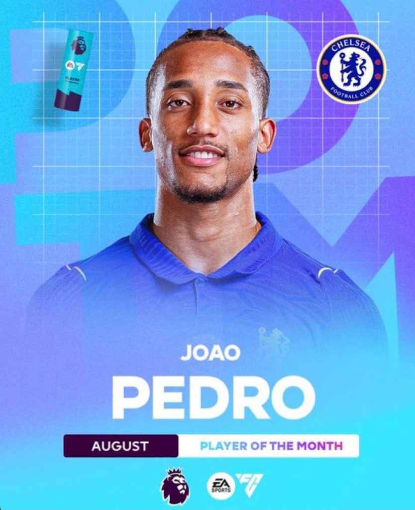 Joao Pedro wins EPL Player of the Month award for August (Photo credit: premier league media)
