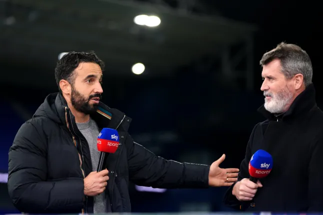 Roy Keane interviewed Ruben Amorim (Photo Credit: Sky Sports)