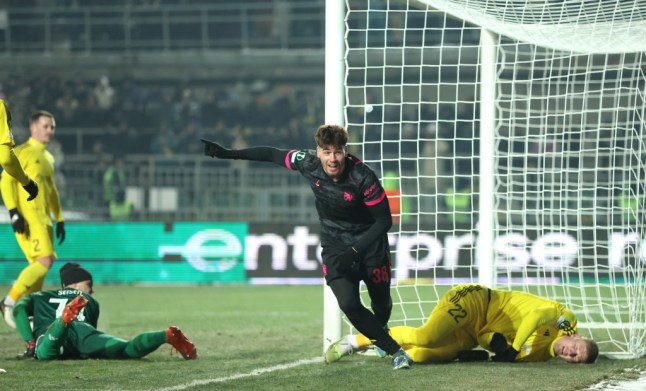 Marc Guiu celebrates goal (Photo Credit: Getty)