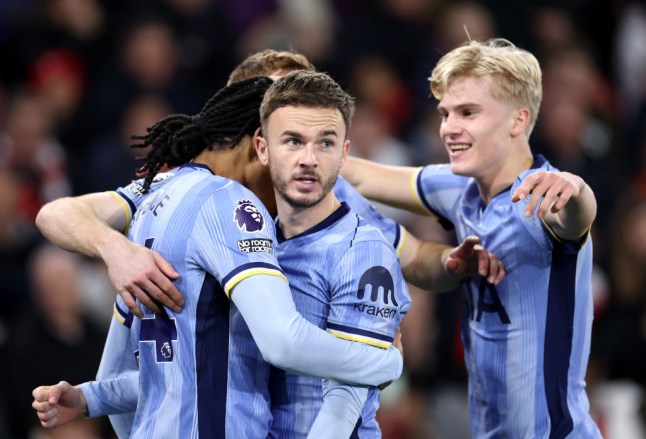 James Maddison celebrates scoring his team's fifth goal (Photo Credit: Getty)