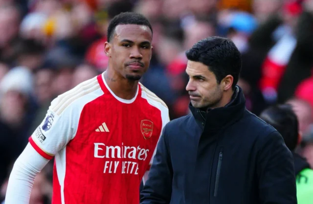 Mikel Arteta and Gabriel Magalhaes