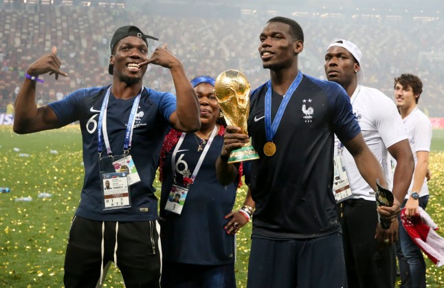 Paul Pogba celebrated winning the World Cup with his Brothers and Mum (Photo Credit: Getty)