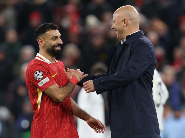 Mohammed Salah and Arne Slot (Photo Credit: Getty)