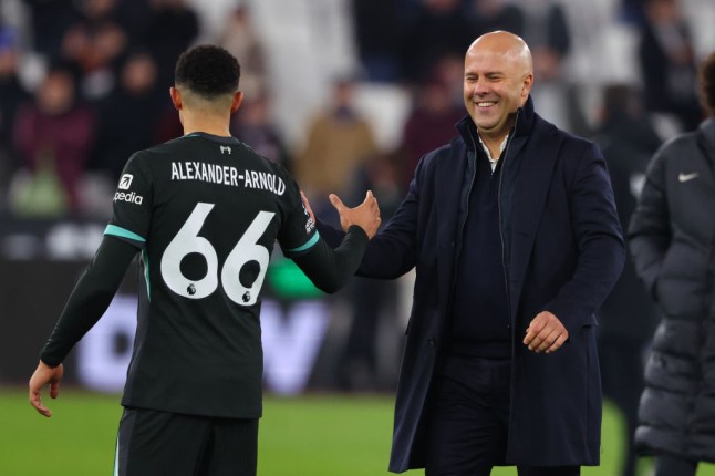 Trent Alexander-Arnold and Arne Slot (Photo Credit: Getty)