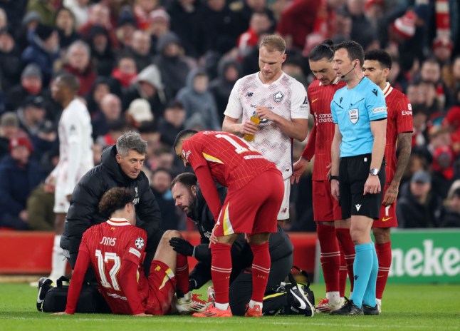 Curtis Jones Picked Up an Injury In the match against Lille (photo credit: Getty)