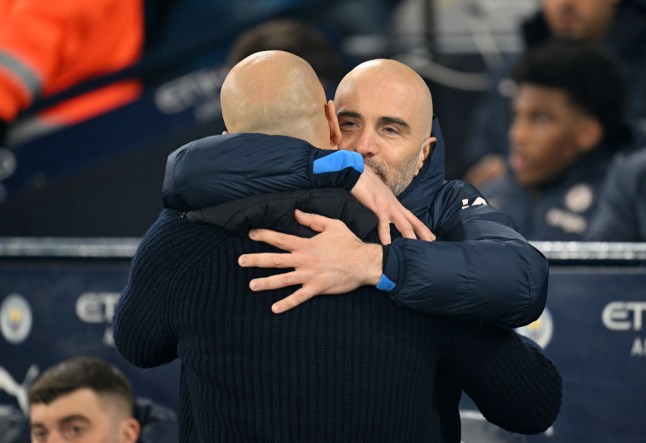 Pep Guardiola and Enzo Maresca (photo credit: Getty)