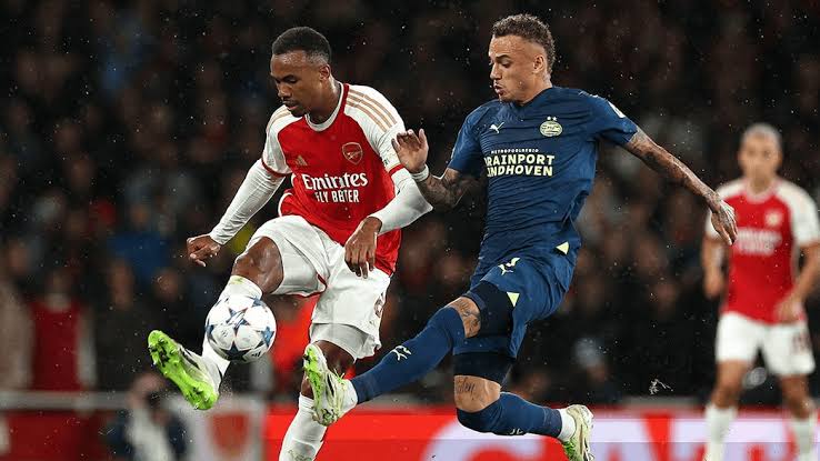 Eindhoven PSV vs. Arsenal UCL game play (Photo credit - Getty)