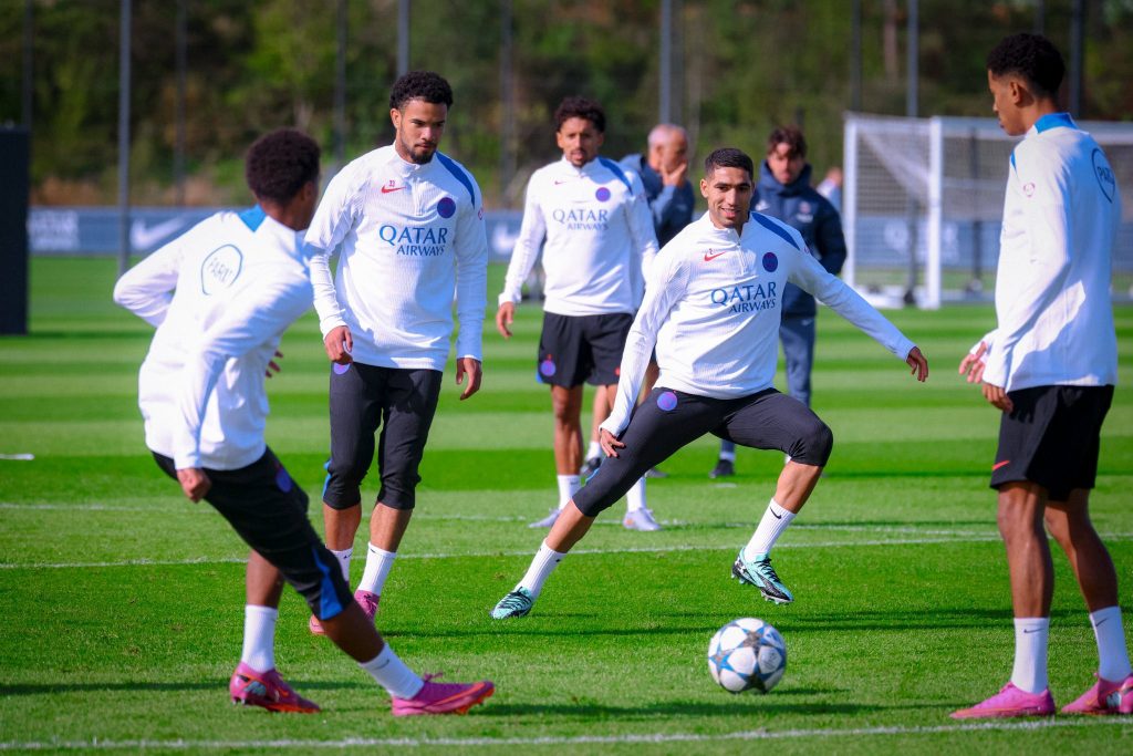 PSG players training ahead of the UCL game against Atlanta (Photo Credit: PSG X handle)