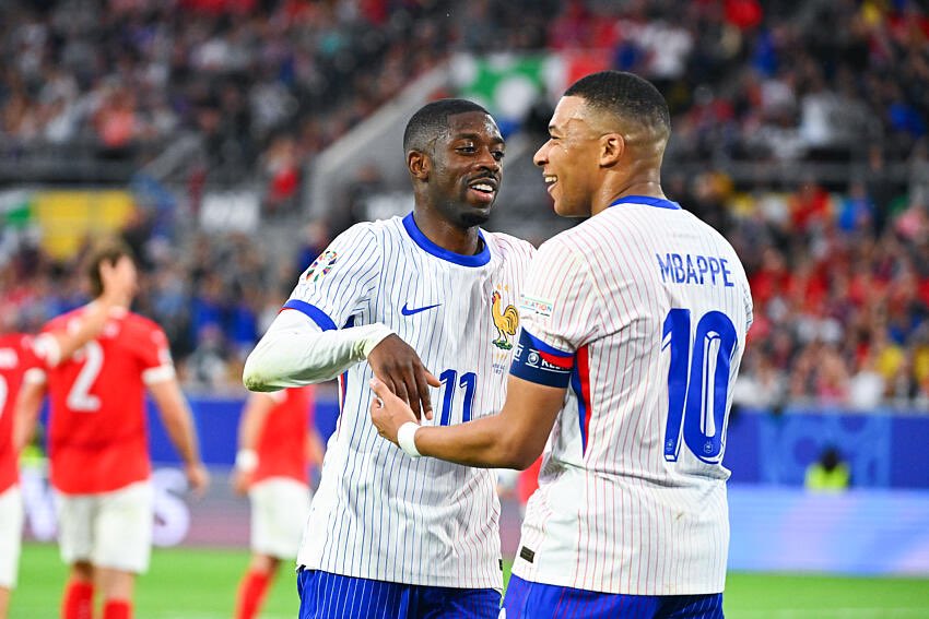 Ousmane Dembele and Kylian Mbappe for France against Poland (Photo Credit: France football website)
