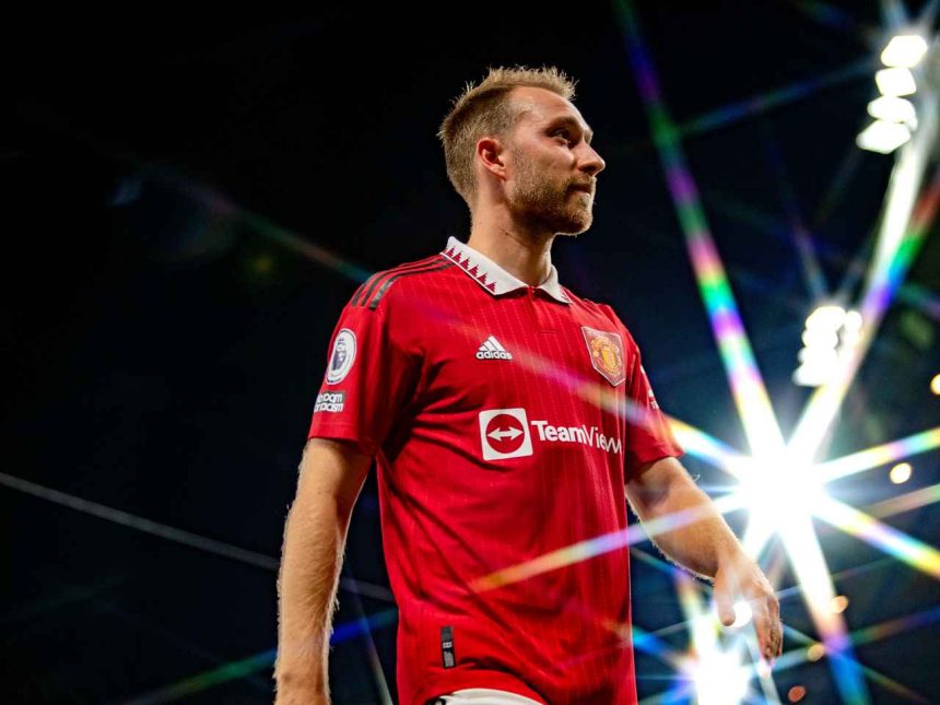 Christian Eriksen left Manchester United last June after the expiration of his contract with the English club. (Credit: @ManUtd on X).