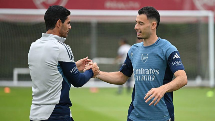 Gabriel Martinelli and Mikel Arteta (Photo Credit: Arsenal website)