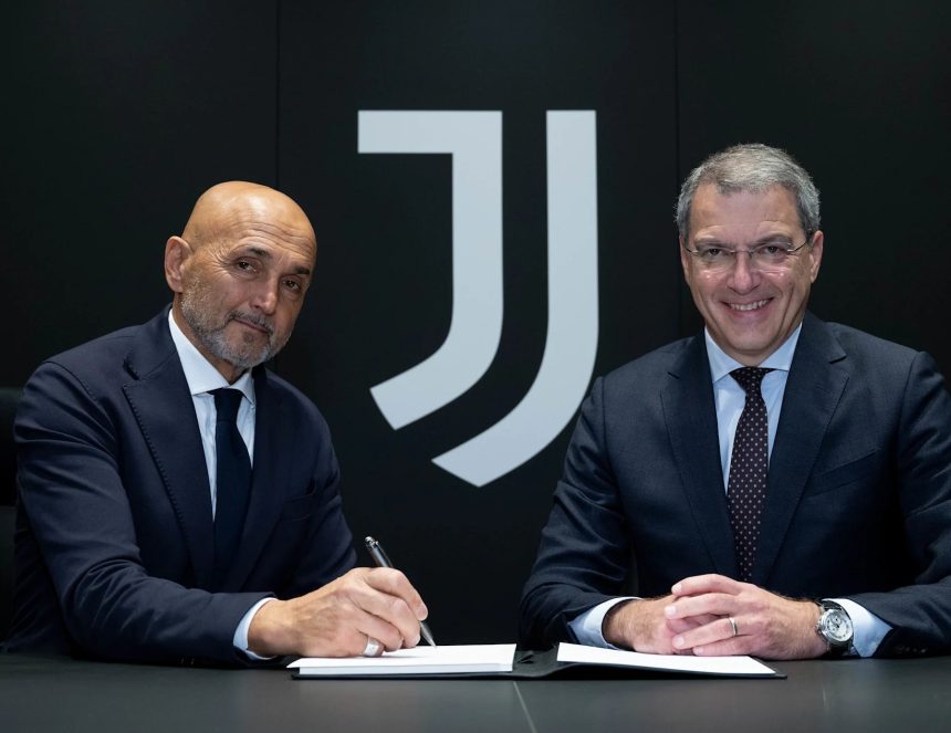 Luciano Spalletti signs for Juventus (Photo credit: Juve via X)