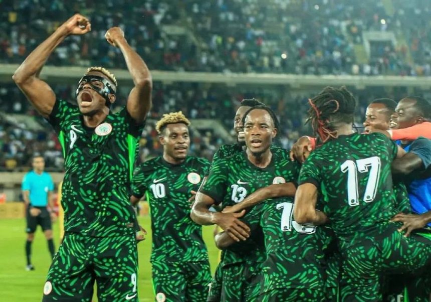 Super Eagles players celebrate. Photo Credit: Super Eagles official X handle