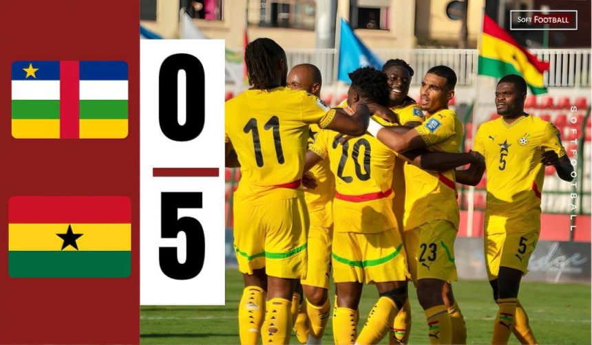 Central African Republic 0-5 Ghana. Photo Credit: Softfootball Media