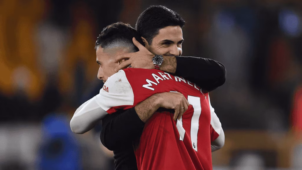 Gabriel Martinelli and Mikel Arteta (Photo Credit: Arsenal website)